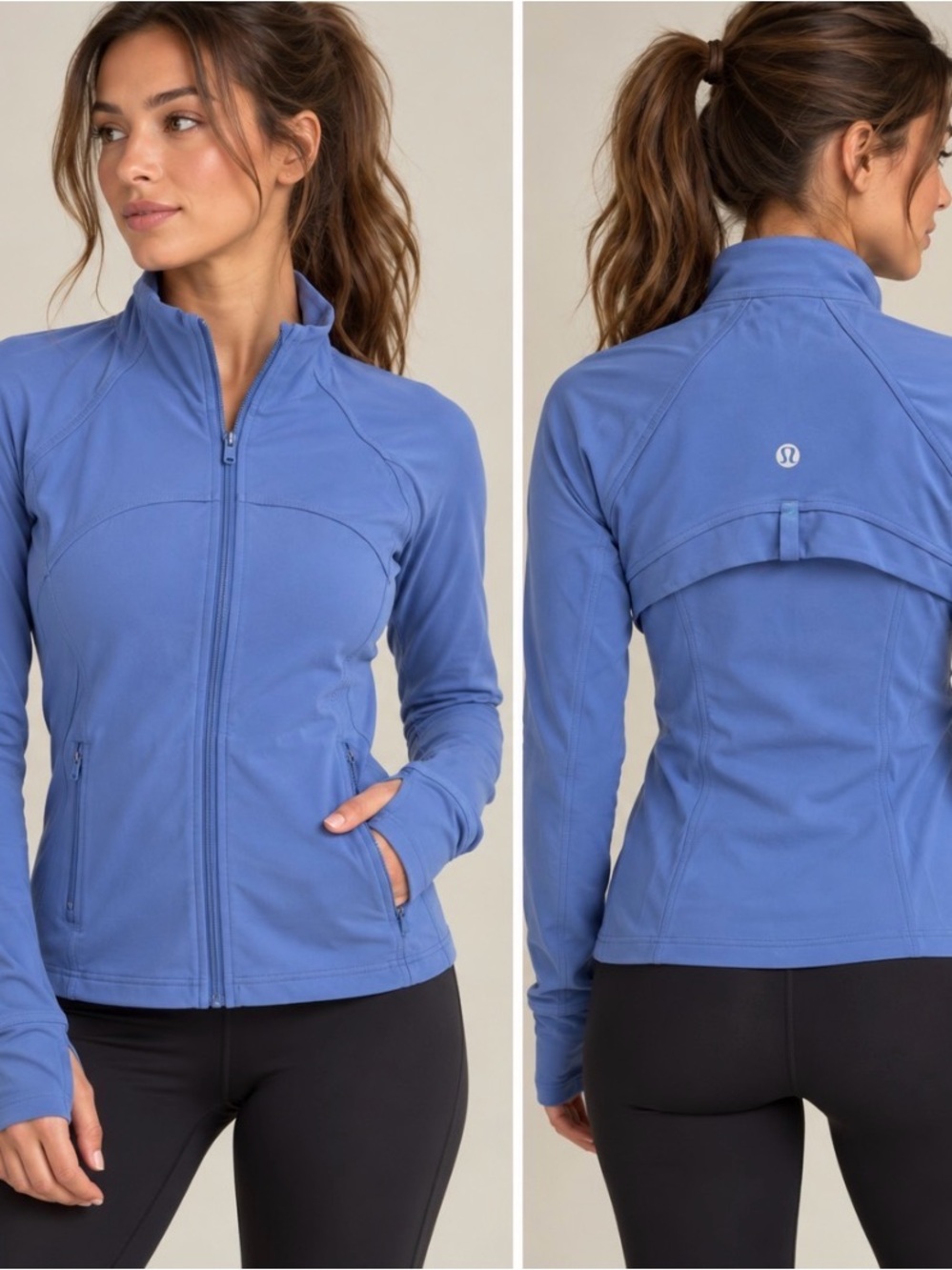 lululemon athletica Women's Blue Full-Zip Athletic Jacket align size 10